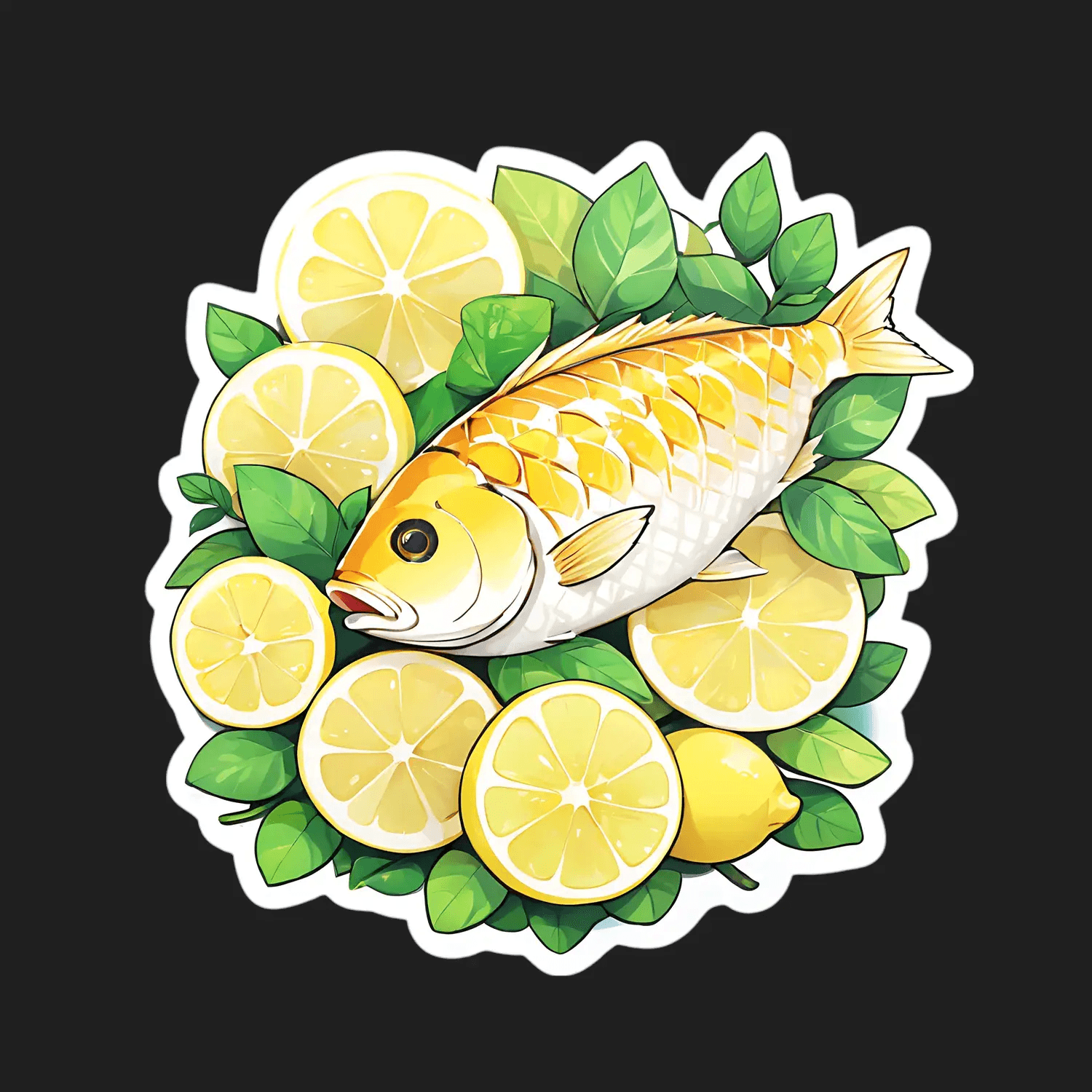 Lemon Fish Vinyl Sticker - Heat Press Transfer