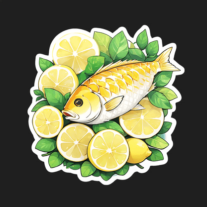 Lemon Fish Vinyl Sticker - Heat Press Transfer