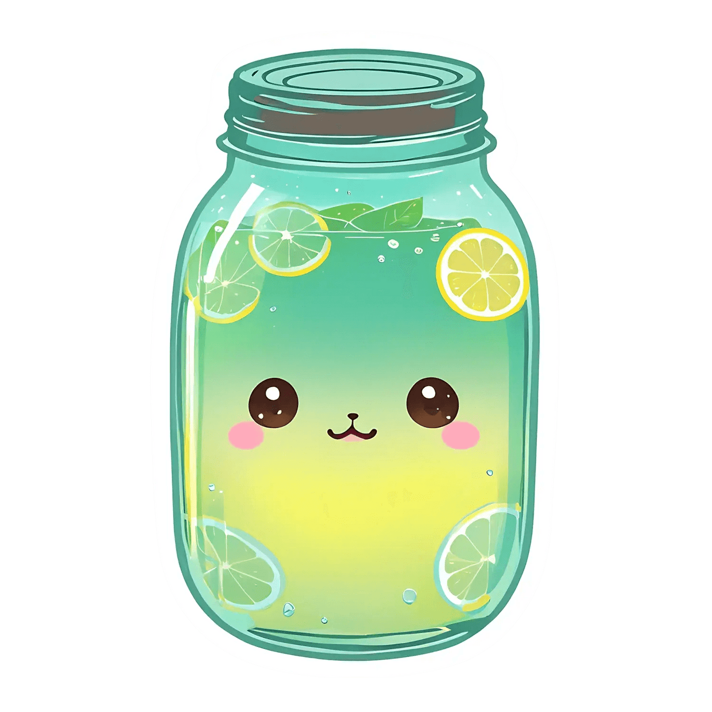 Lemon Jar Kawaii - UV DTF Sticker - Heat Press Transfer