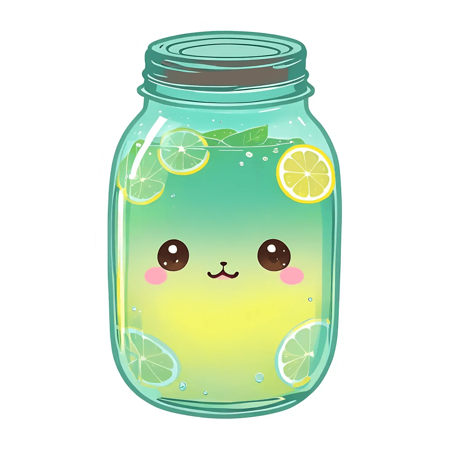 Lemon Jar Kawaii - UV DTF Sticker - Heat Press Transfer