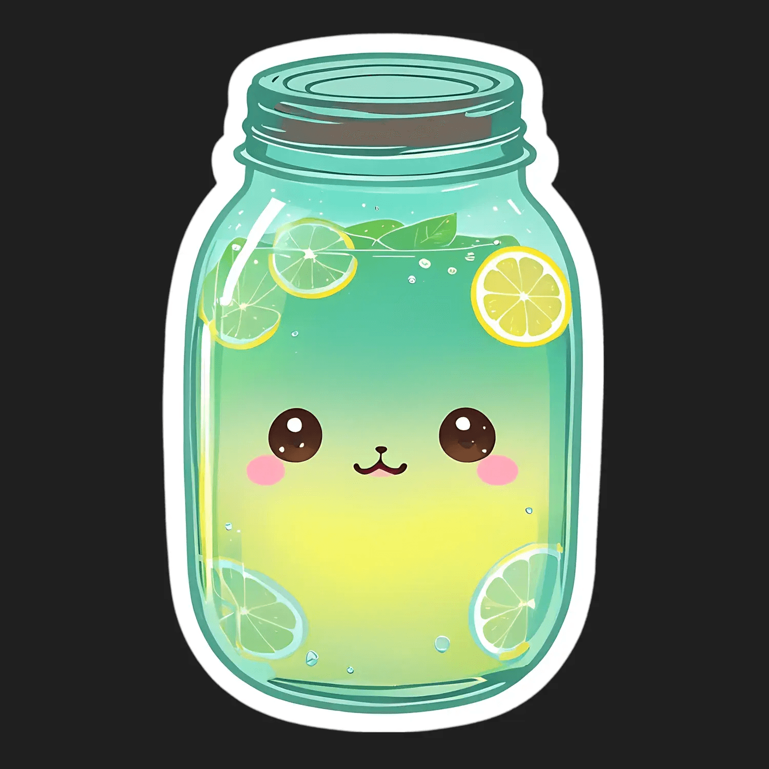 Lemon Jar Kawaii - UV DTF Sticker - Heat Press Transfer