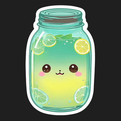 Lemon Jar Kawaii - UV DTF Sticker - Heat Press Transfer