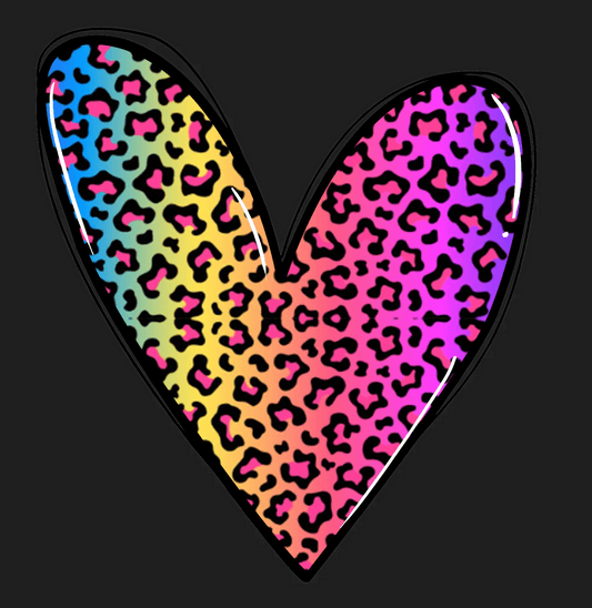 Leopard Heart - DTF Ready to Press - Heat Press Transfer