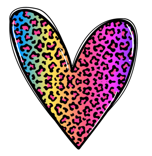 Leopard Heart - DTF Ready to Press - Heat Press Transfer