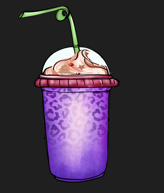 Leopard Print Frappe - DTF Ready to Press - Heat Press Transfer