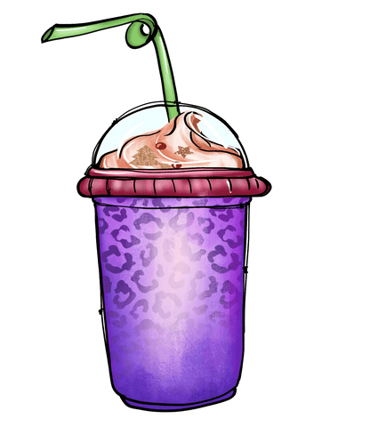 Leopard Print Frappe - DTF Ready to Press - Heat Press Transfer