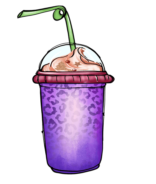 Leopard Print Frappe - DTF Ready to Press - Heat Press Transfer