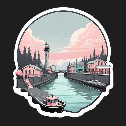 Lighthouse Harbor View - Sticker - Heat Press Transfer