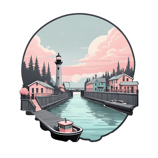 Lighthouse Harbor View - Sticker - Heat Press Transfer