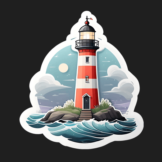 Lighthouse Seascape - UV DTF Sticker - Heat Press Transfer