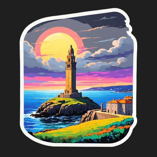 Lighthouse Sunset - UV DTF Sticker - Heat Press Transfer