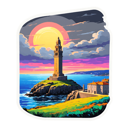 Lighthouse Sunset - UV DTF Sticker - Heat Press Transfer