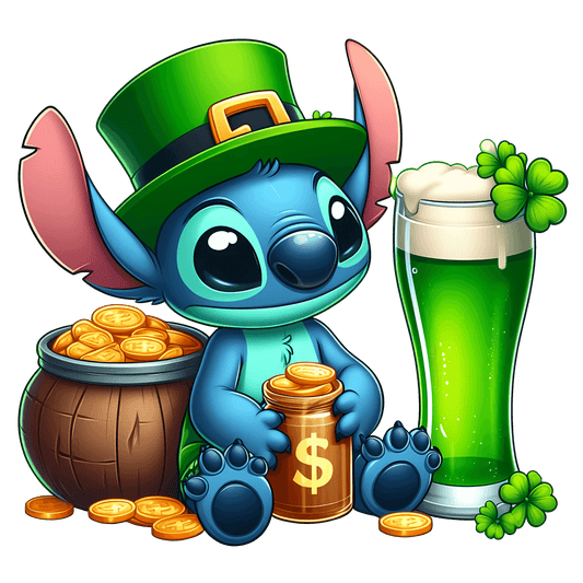 Lilo And Stitch St Patty's Day Design - DTF Ready To Press - Heat Press Transfer