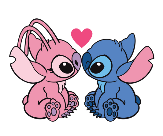 Lilo And Stitch Valentine's Day Love Design - DTF Ready To Press - Heat Press Transfer