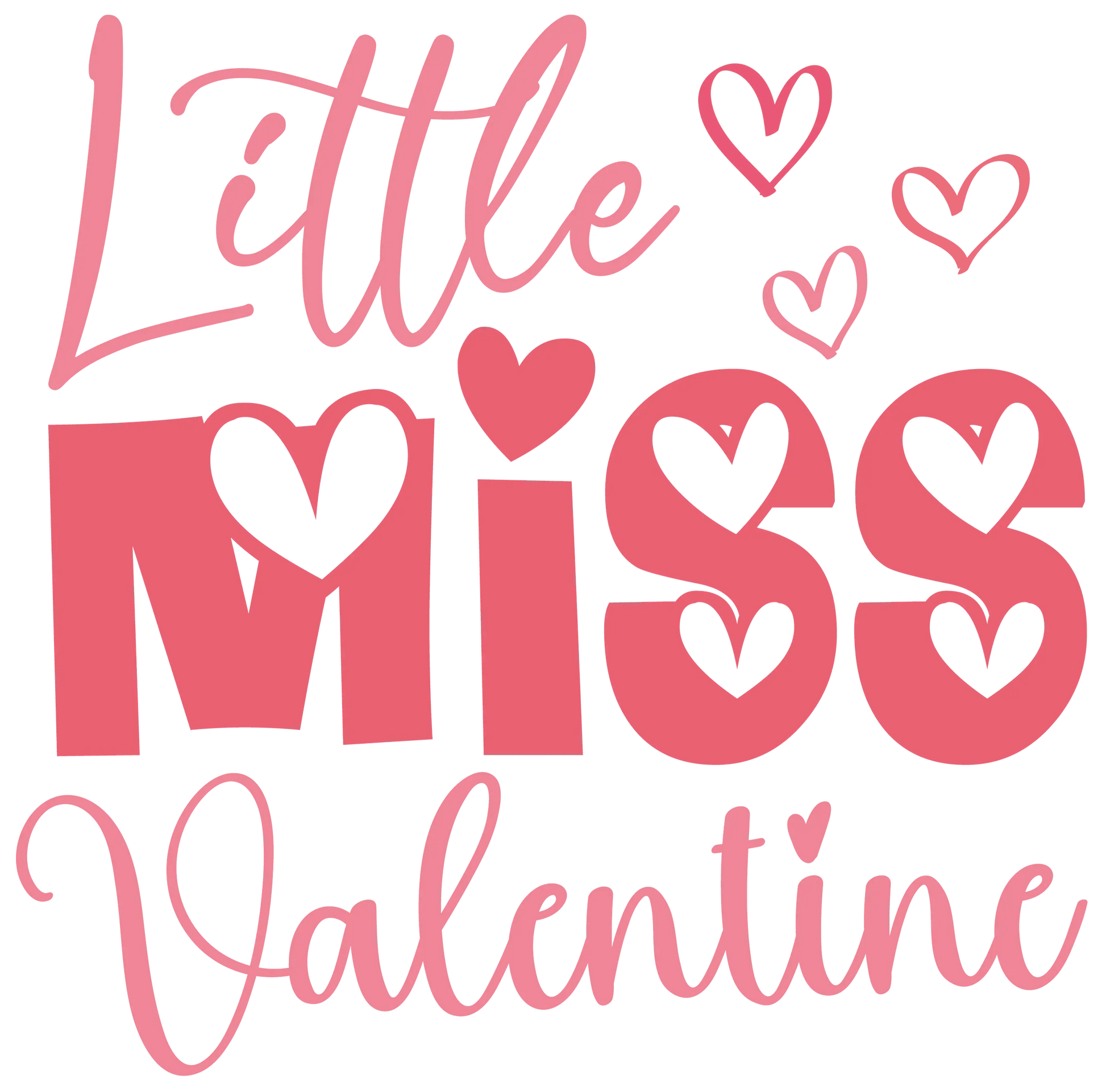 Little Miss Valentine's Day Design - DTF Ready To Press - Heat Press Transfer