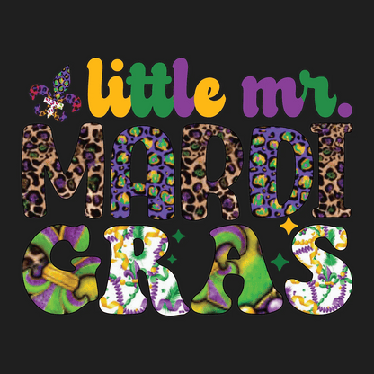 Little Mr. Mardi Gras - DTF Ready to Press - Heat Press Transfer