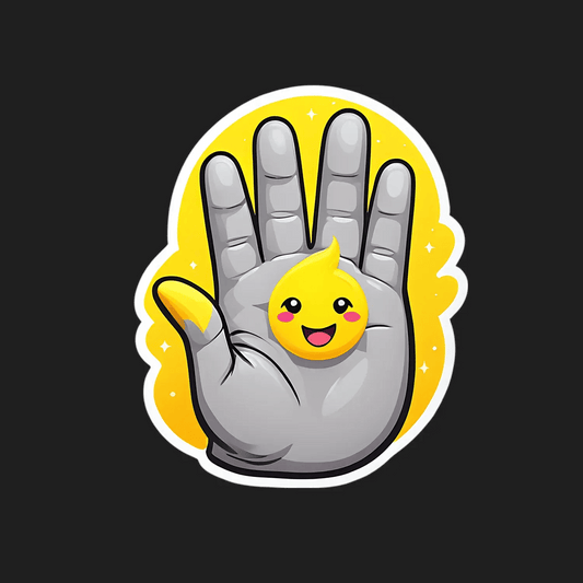 Live Long Sticker - Vulcan Salute with Cute Emoji - Heat Press Transfer