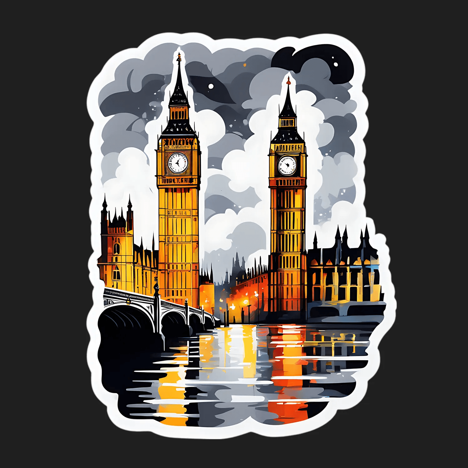 London Skyline - Sticker - Heat Press Transfer