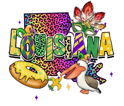 Louisiana Festive - DTF Ready to Press - Heat Press Transfer