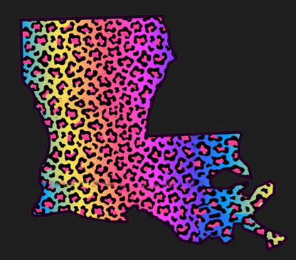 Louisiana Leopard Print - DTF Ready to Press - Heat Press Transfer
