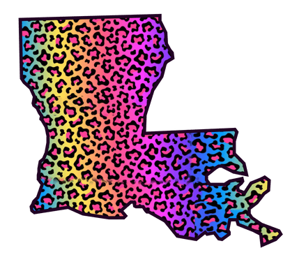 Louisiana Leopard Print - DTF Ready to Press - Heat Press Transfer