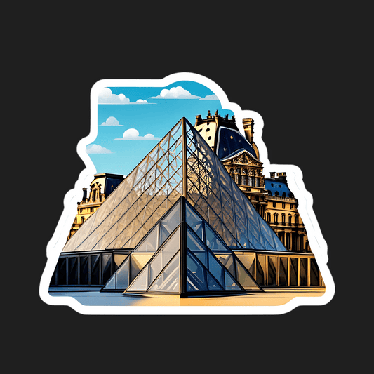 Louvre Pyramid View - Sticker - Heat Press Transfer