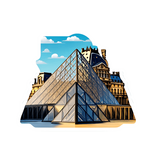 Louvre Pyramid View - Sticker - Heat Press Transfer
