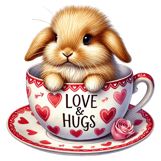 Love And Hugs Bunny Design | DTF Center - Heat Press Transfer