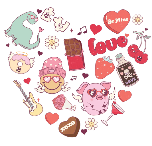 Love Be Mine XOXO Valentine's Day Design - DTF Ready To Press - Heat Press Transfer