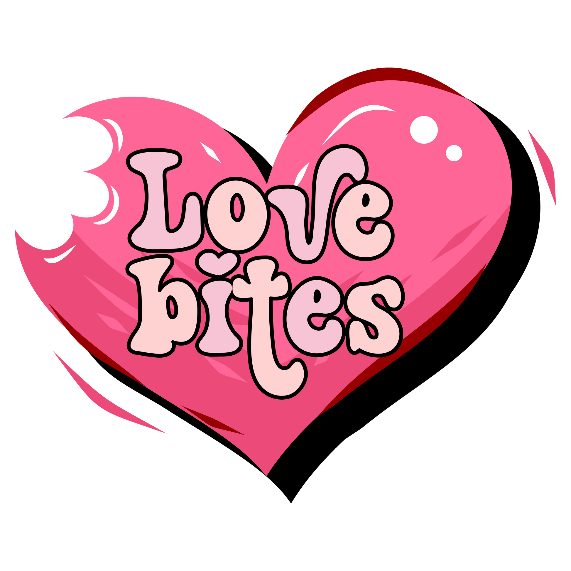 Love Bites Valentine's Day Design - DTF Ready To Press - Heat Press Transfer