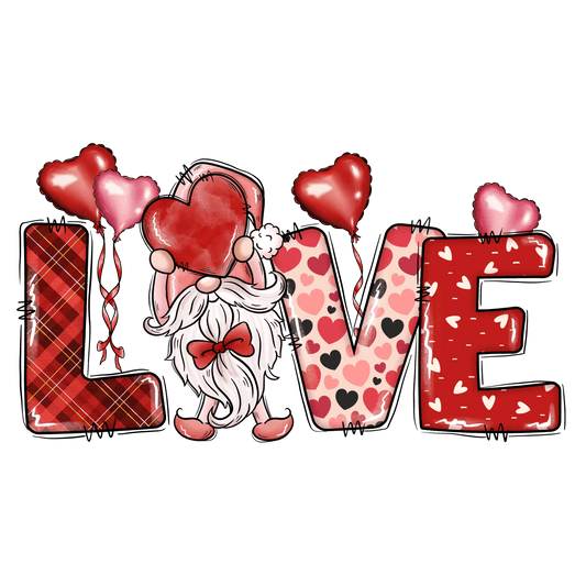 Love Gnome Couple Design - DTF Ready To Press - Heat Press Transfer