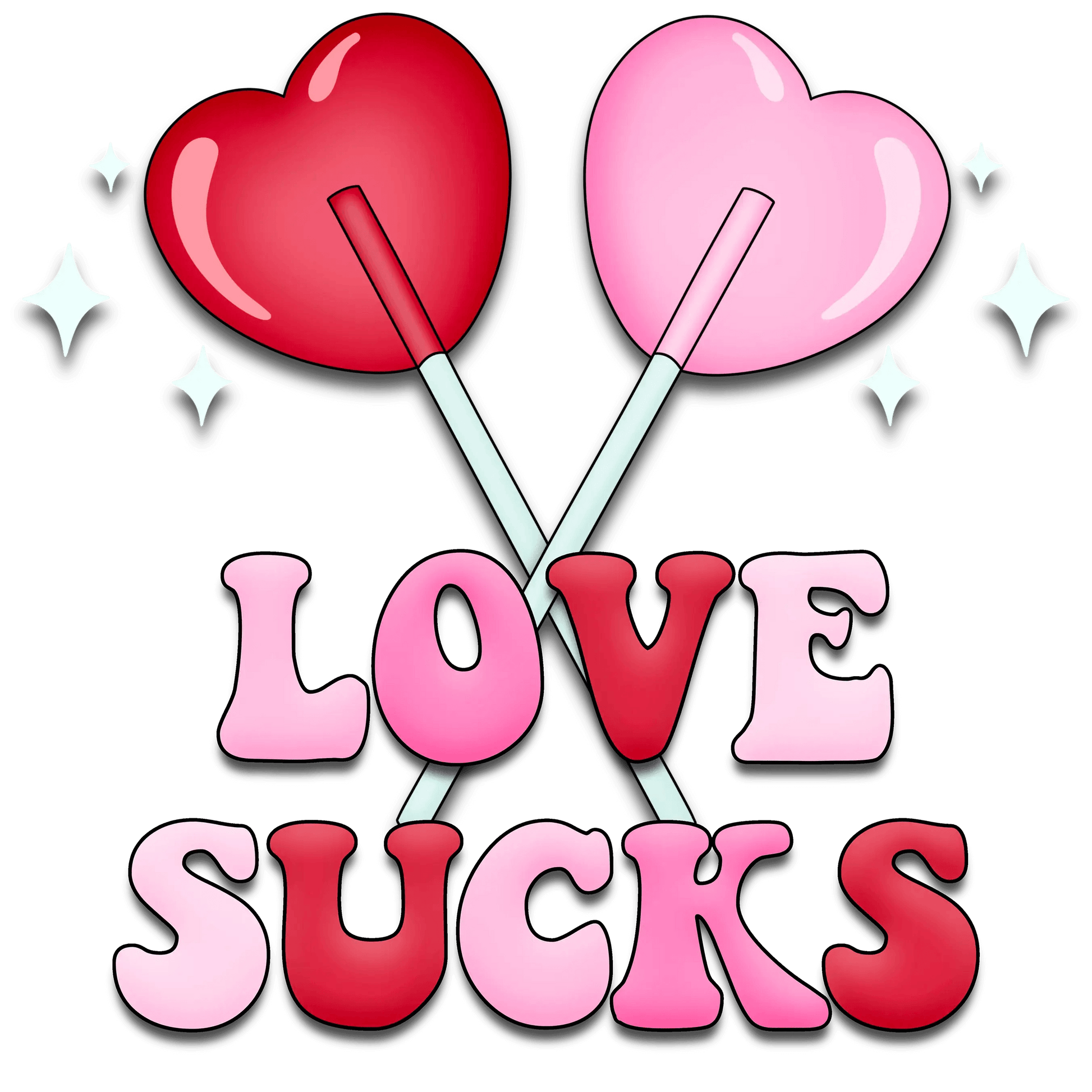 Love Sucks Valentine's Day Party Design - DTF Ready To Press - Heat Press Transfer