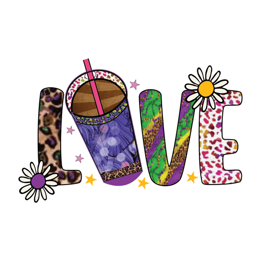 Love Coffee Design - DTF Ready to Press - Heat Press Transfer
