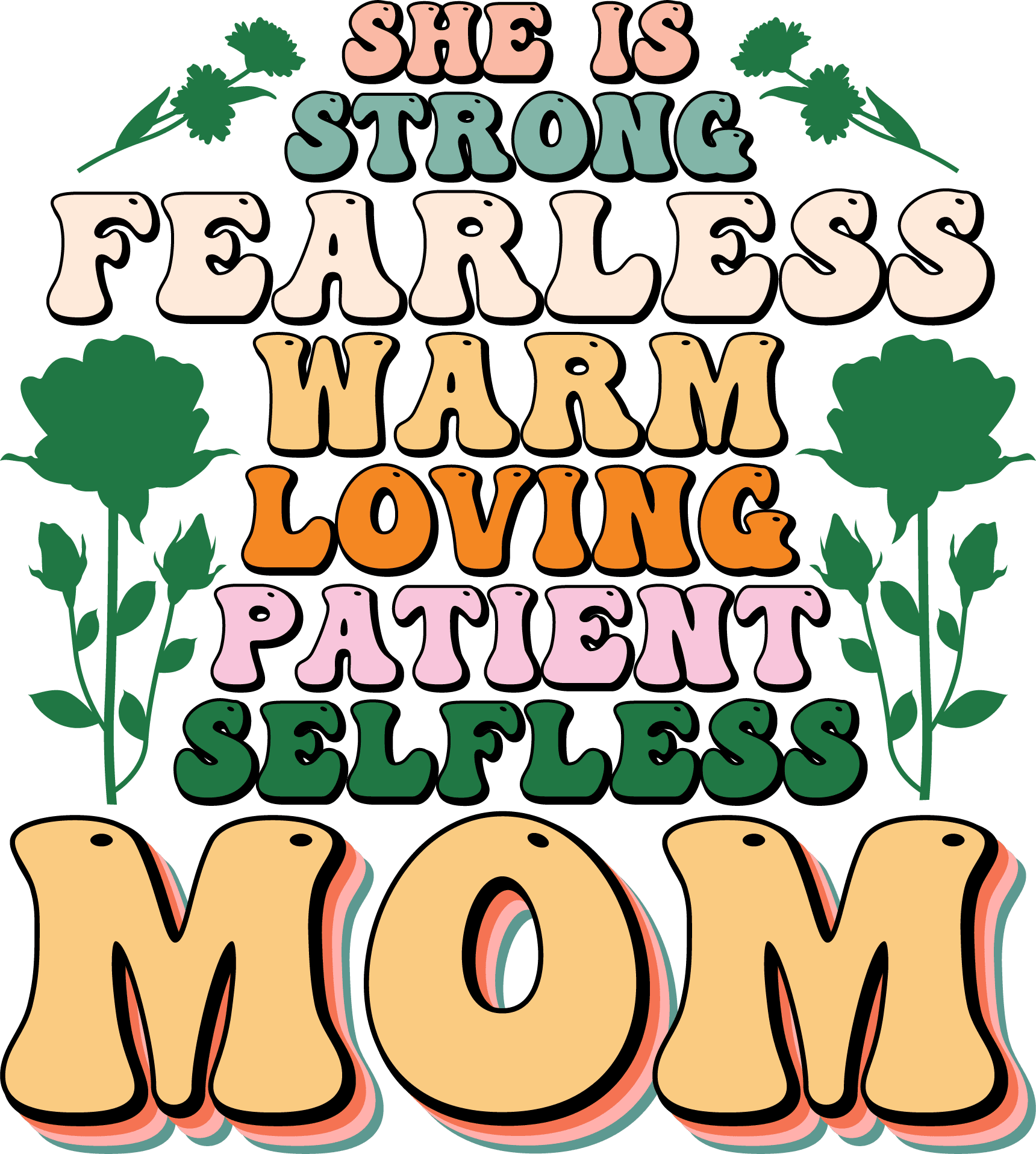 Loving Mom Design - DTF Ready To Press - Heat Press Transfer