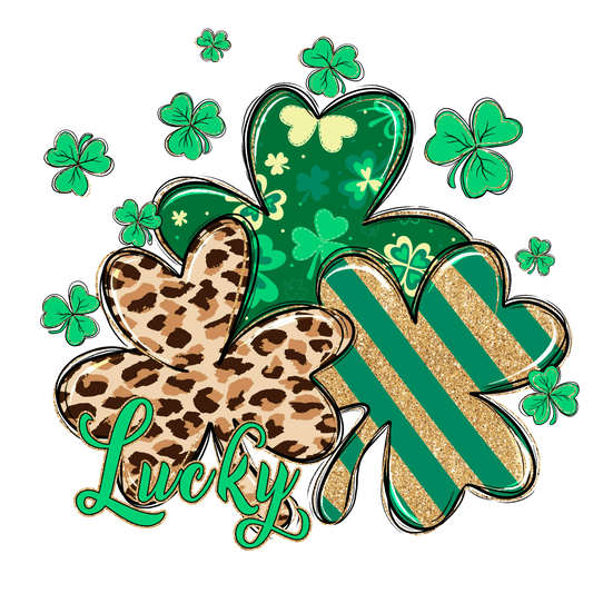 Lucky Clover St Patrick's Day Design - DTF Ready To Press - Heat Press Transfer