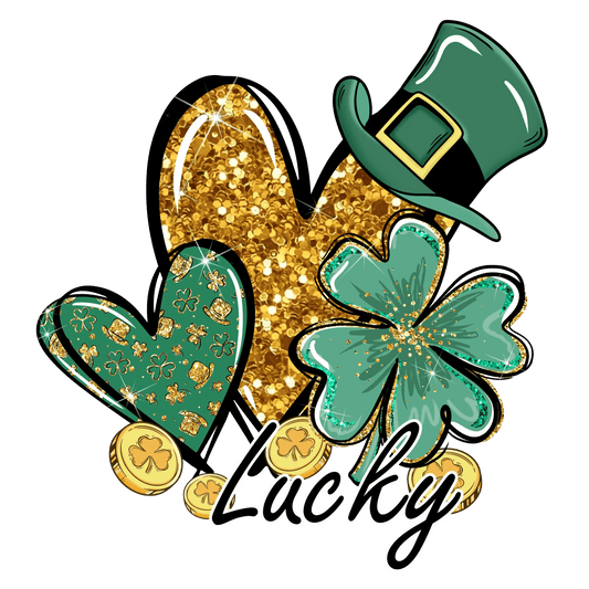Lucky Heart Saint Patrick's Day Design - DTF Ready To Press - Heat Press Transfer