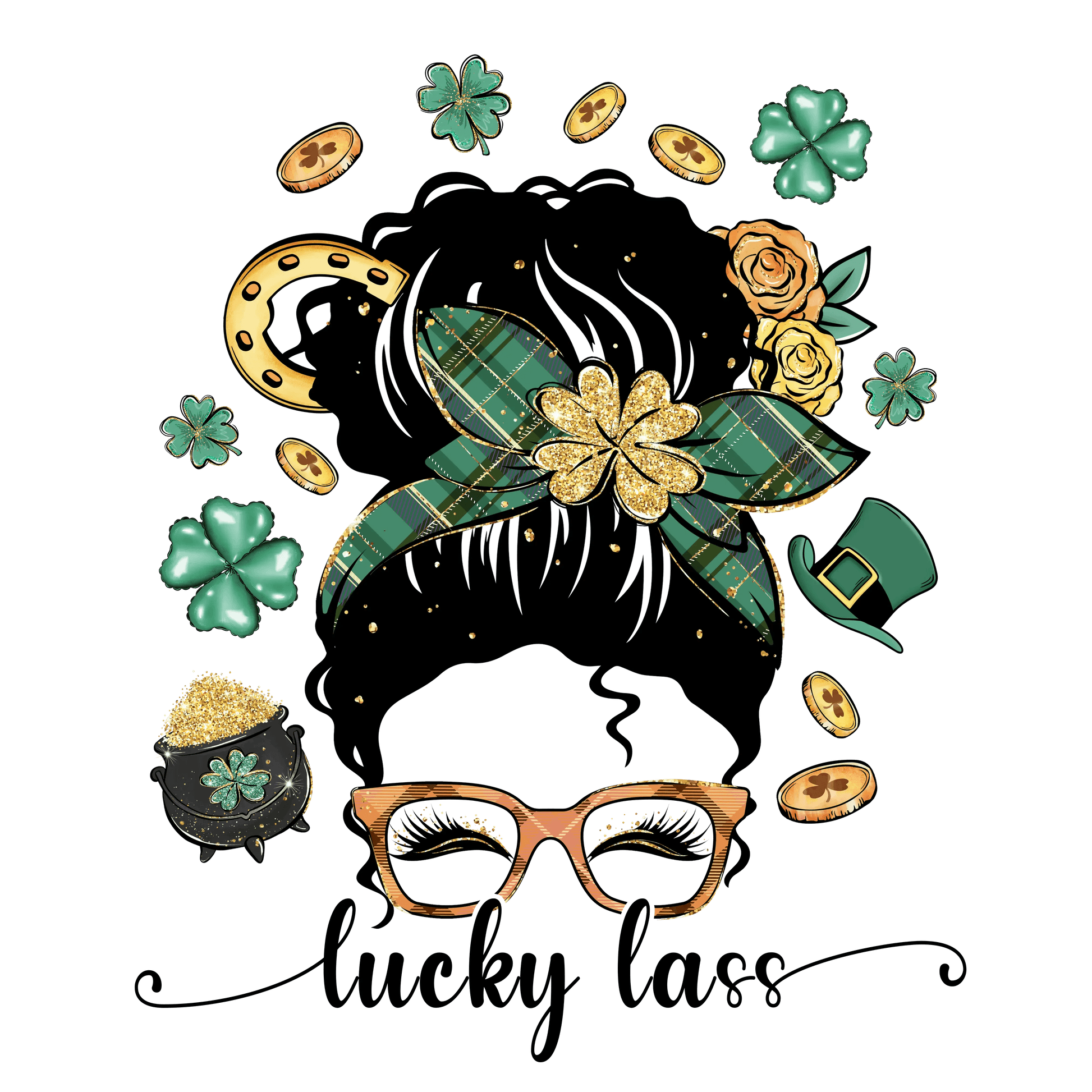 Lucky Lass St Patrick's Day Design - DTF Ready To Press - Heat Press Transfer