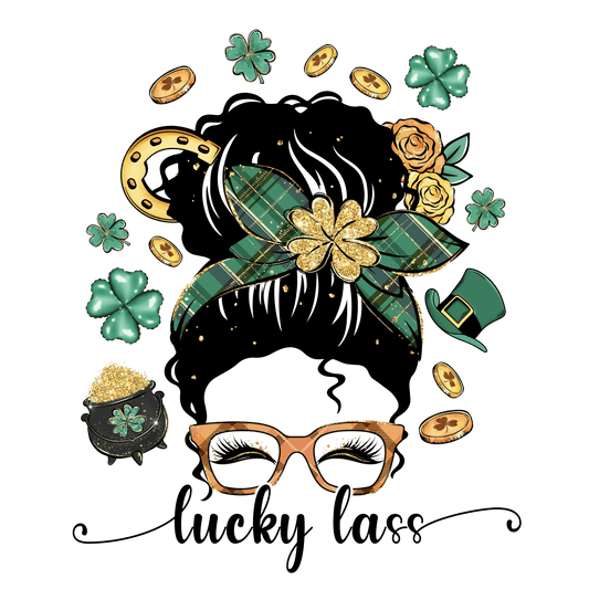 Lucky Lass St Patrick's Day Design - DTF Ready To Press - Heat Press Transfer