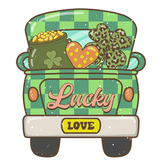 Lucky Truck Saint Patrick's Day Design - DTF Ready To Press - Heat Press Transfer
