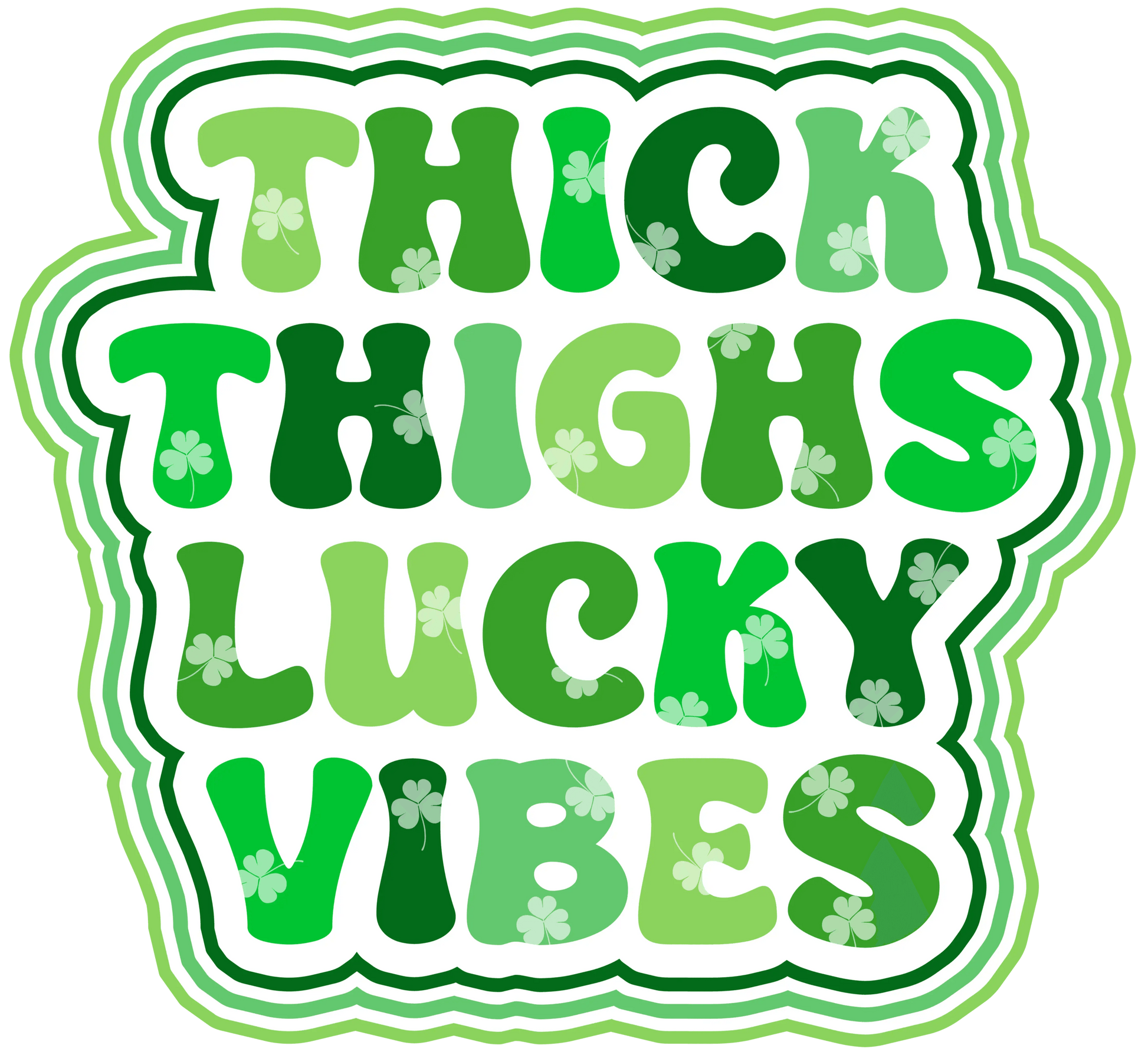 Lucky Vibes Happy St. Patrick's Day Design - DTF Ready To Press - Heat Press Transfer