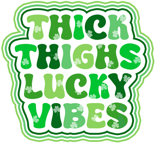 Lucky Vibes Happy St. Patrick's Day Design - DTF Ready To Press - Heat Press Transfer