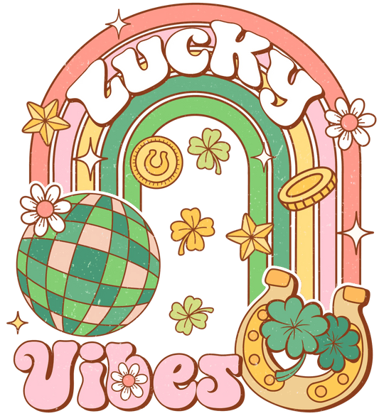 Lucy Vibes Happy Patricks Day Design - DTF Ready To Press - Heat Press Transfer