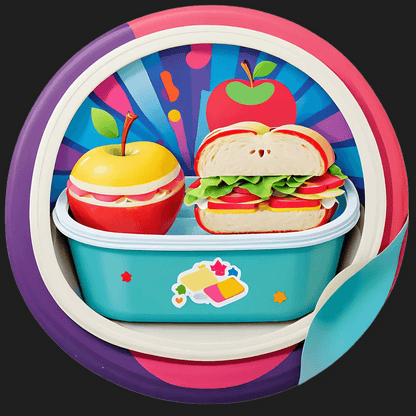 Lunch Box Fun - Colorful Sticker - Heat Press Transfer