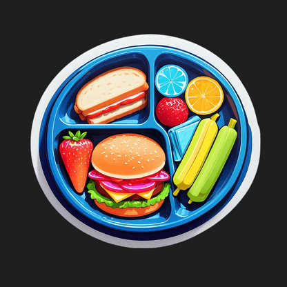 Lunch Tray Foods - Sticker - Heat Press Transfer