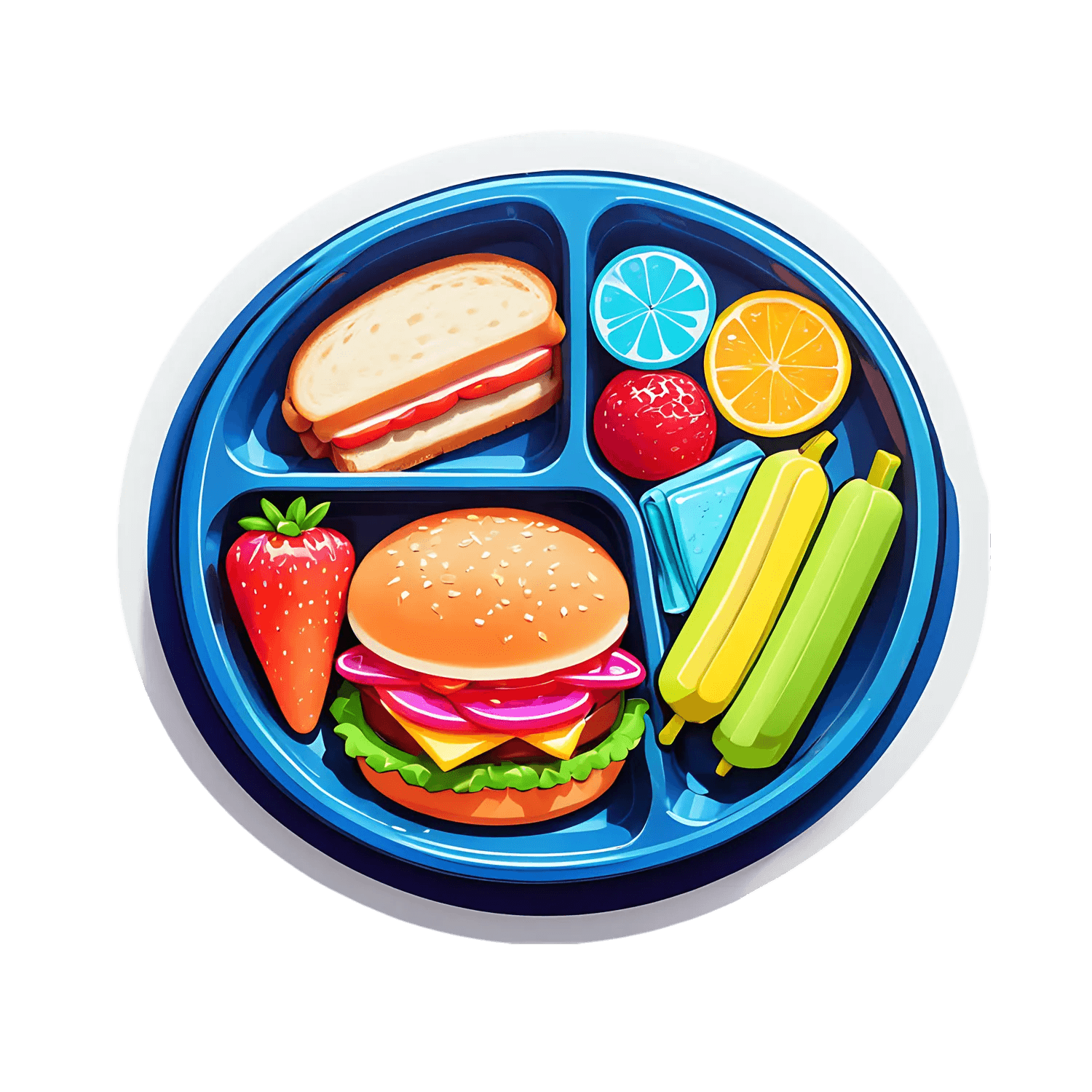 Lunch Tray Foods - Sticker - Heat Press Transfer