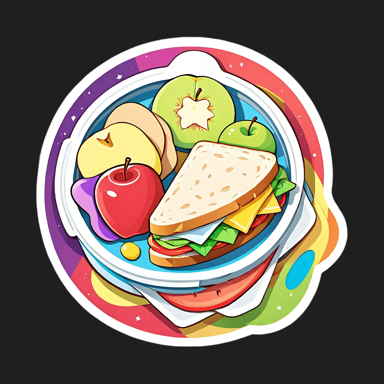 Lunchbox Delight - Colorful Sticker - Heat Press Transfer
