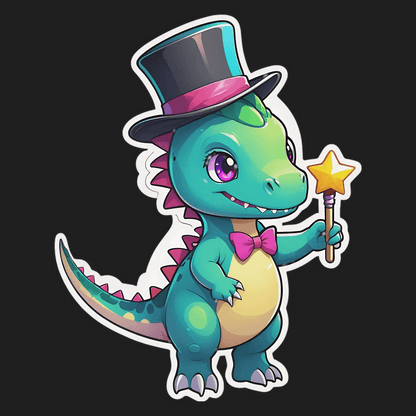 Magical Dinosaur Sticker - UV DTF - Heat Press Transfer