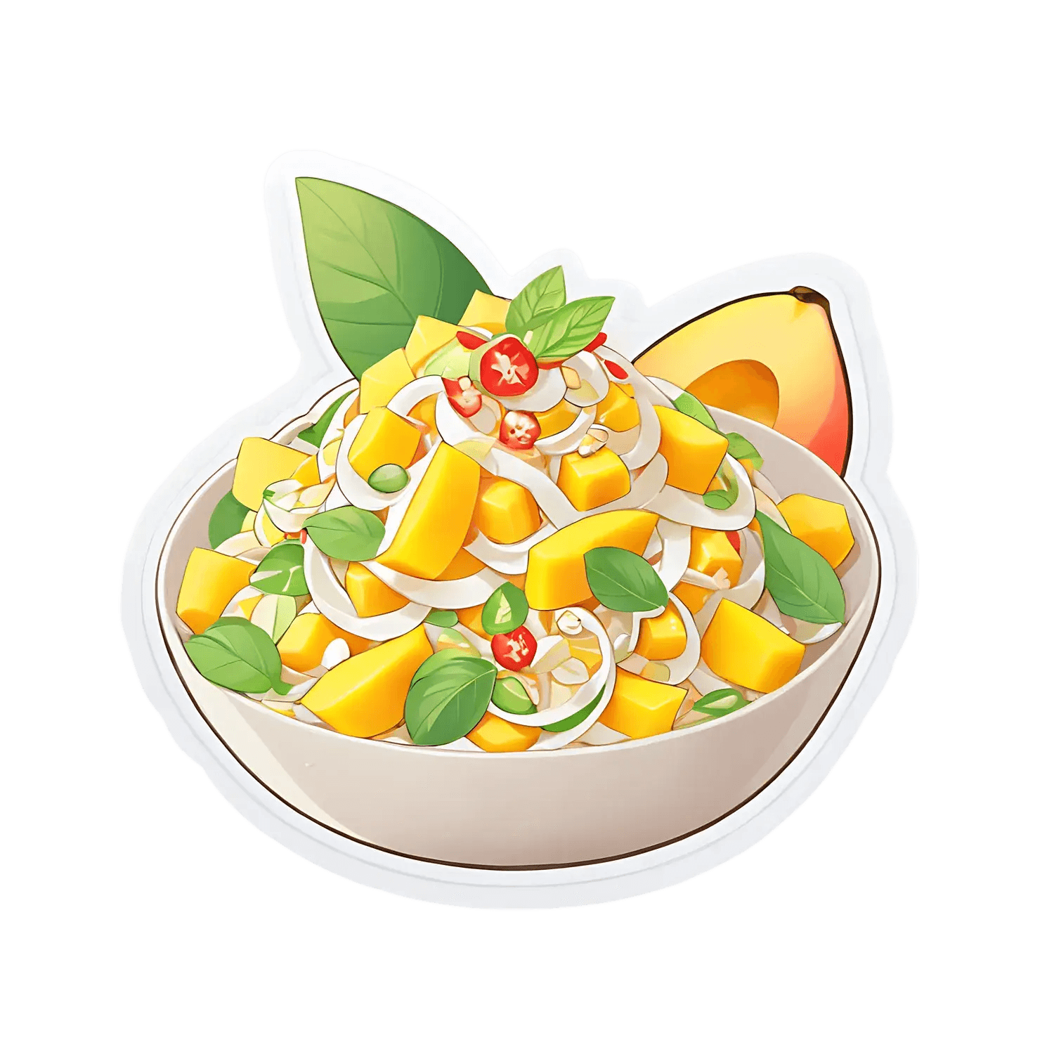 Mango Salad Bowl - Sticker - Heat Press Transfer
