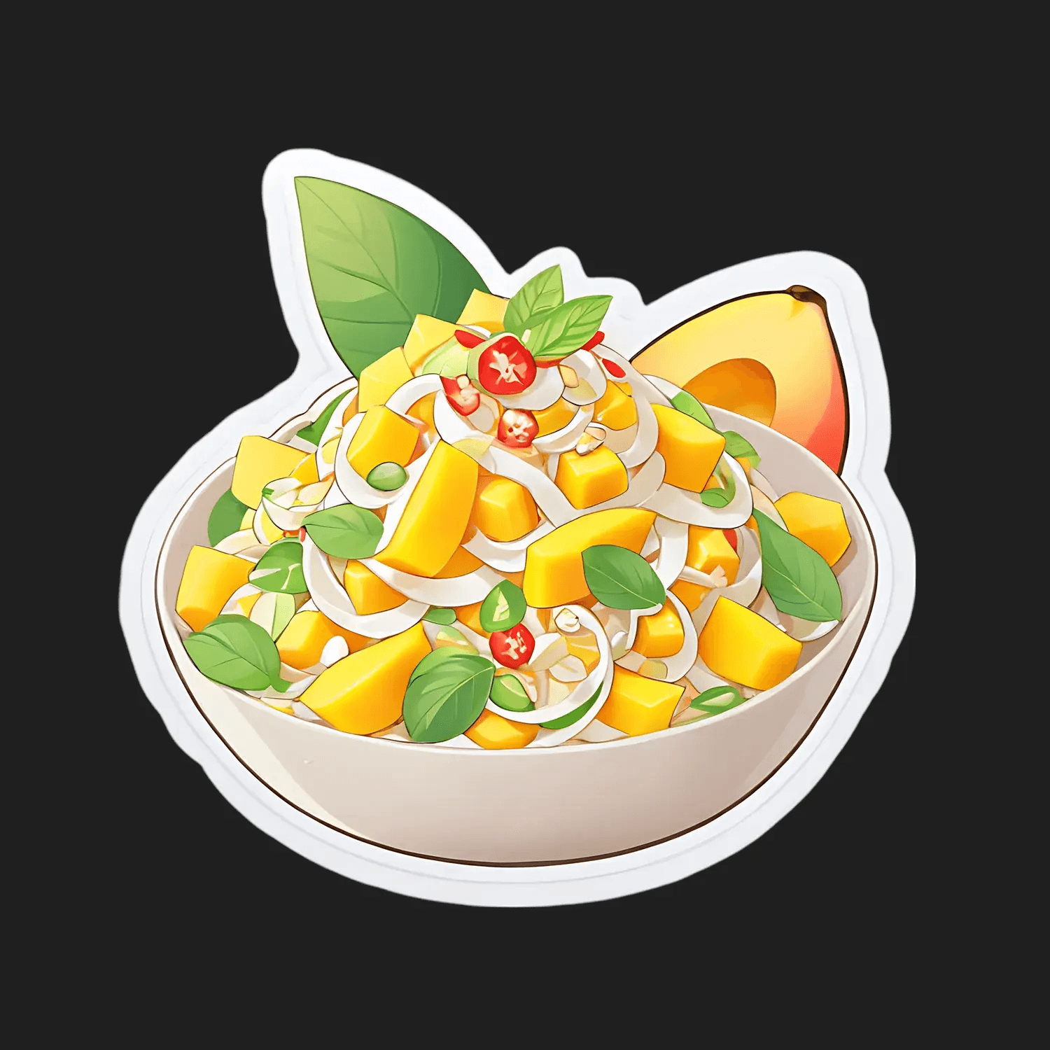Mango Salad Bowl - Sticker - Heat Press Transfer