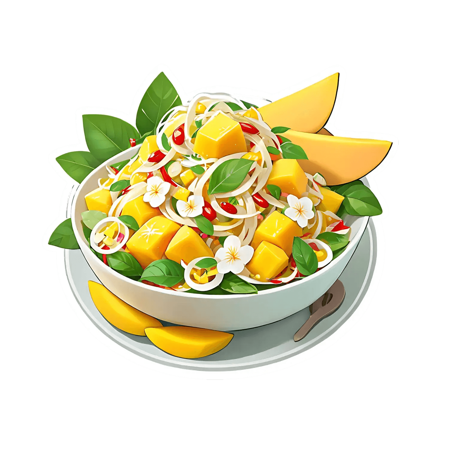 Mango Salad Bowl - Sticker - Heat Press Transfer